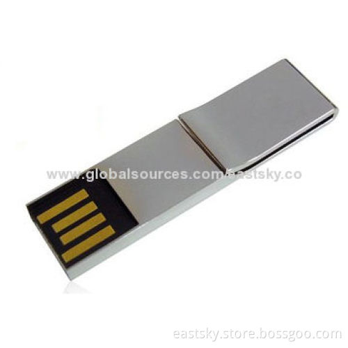 Custom metal clip USB drive, waterproof, dust-proof chipset inserted, USB2.0 interfaceNew